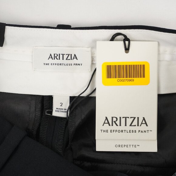 Aritzia The Effortless Pant Crepette Trousers in Black - Size 2 Regular - NWT - Picture 7 of 10